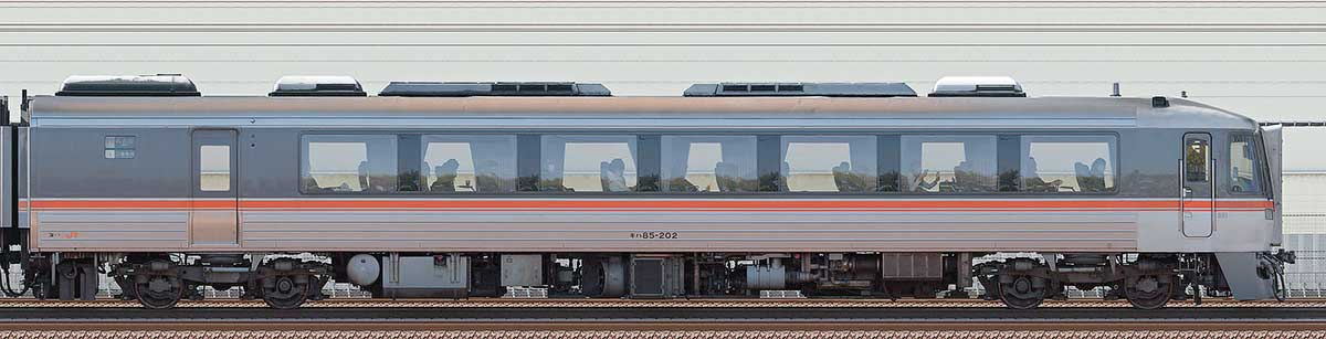JR東海キハ85系キハ85-202の側面写真｜RailFile.jp｜鉄道車両サイド 
