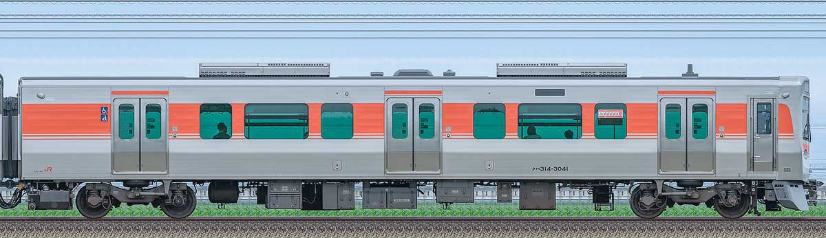 JR東海315系クハ314-3041山側の側面写真