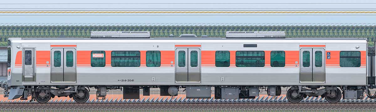 JR東海315系クハ314-3041海側の側面写真