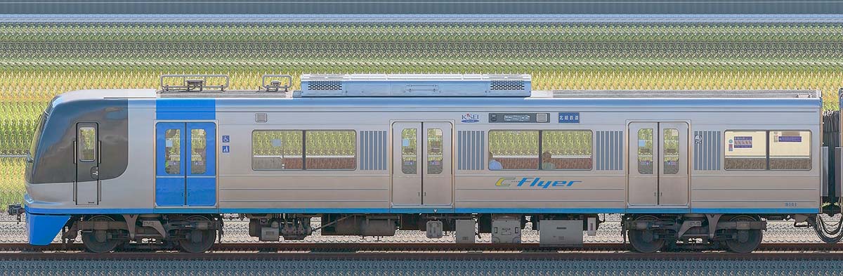 千葉ニュータウン鉄道9100形9101（2019年）山側の側面写真