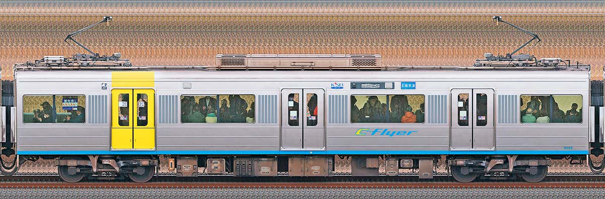 千葉ニュータウン鉄道9100形9102(2024年)山側の側面写真