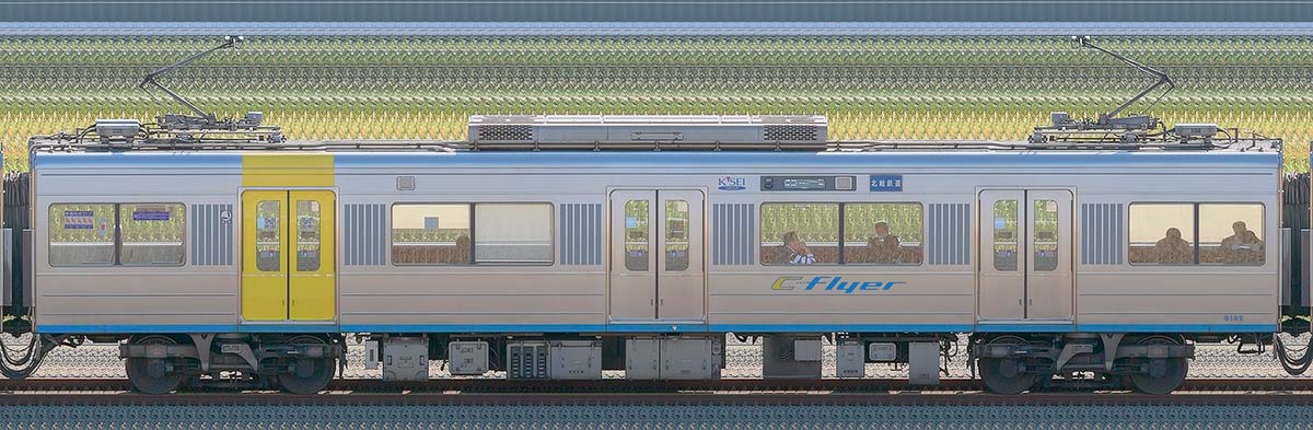 千葉ニュータウン鉄道9100形9102（2019年）山側の側面写真