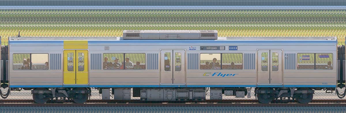 千葉ニュータウン鉄道9100形9103（2019年）山側の側面写真