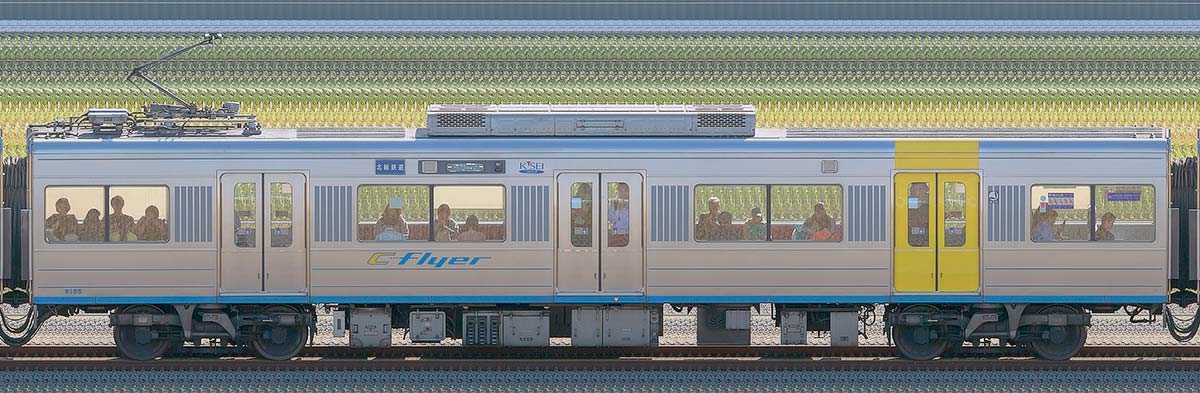 千葉ニュータウン鉄道9100形9105（2019年）山側の側面写真