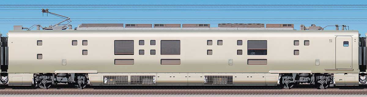 JR東日本E001形「TRAIN SUITE 四季島」E001-3山側の側面写真