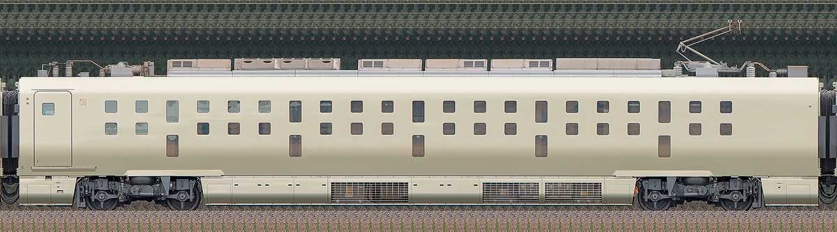 JR東日本E001形「TRAIN SUITE 四季島」E001-3海側の側面写真