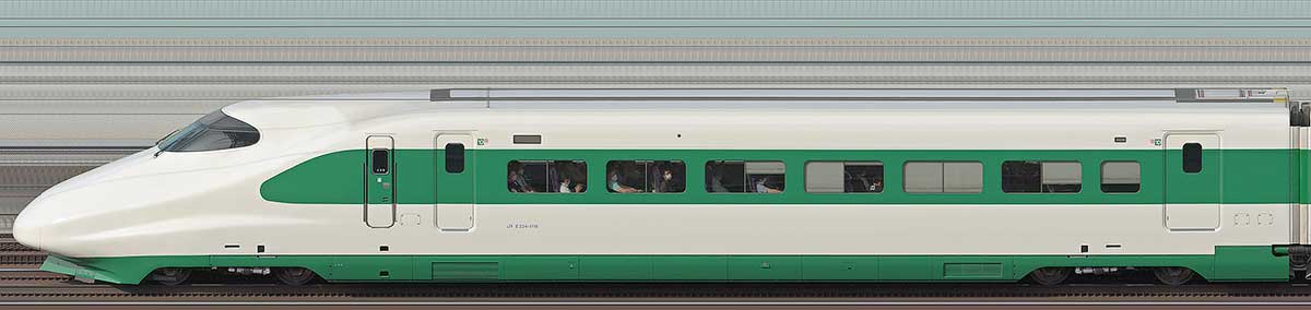 JR東日本E2系E224-1116（200系カラー）山側の側面写真