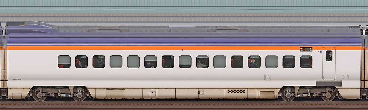 JR東日本E3系2000番台E329-2001山側の側面写真