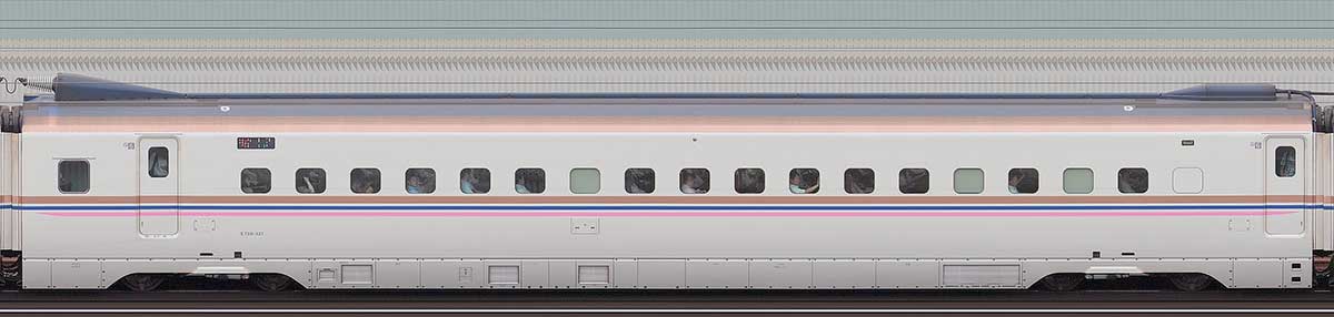 JR東日本E7系E726-321（朱鷺色）山側の側面写真