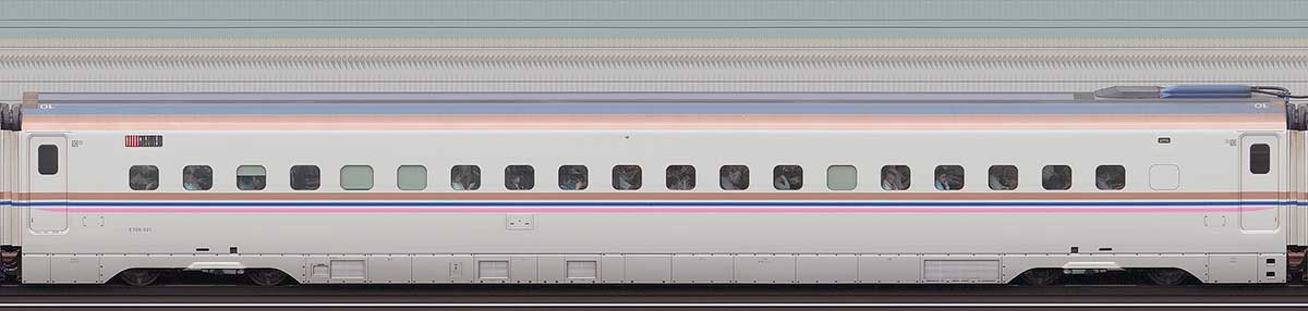JR東日本E7系E726-521（朱鷺色）山側の側面写真