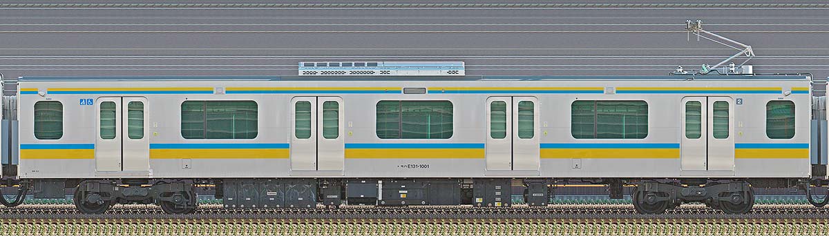JR東日本E131系1000番台モハE131-1001山側の側面写真