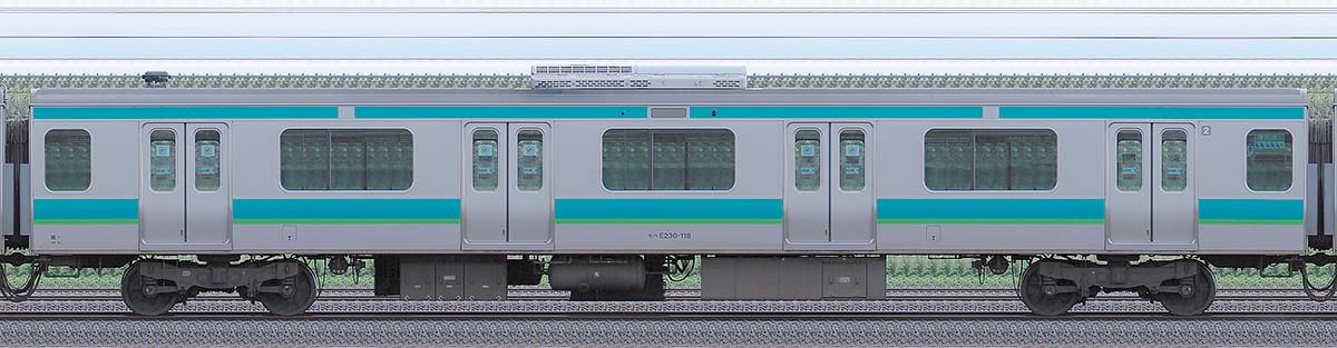 JR東日本E231系モハE230-118山側の側面写真