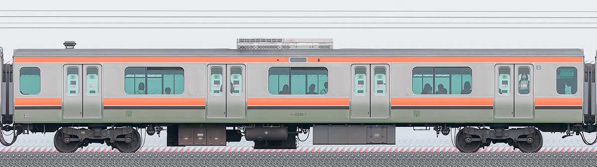JR東日本E231系モハE230-1山側の側面写真