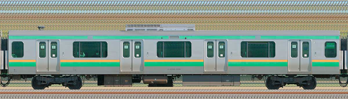 JR東日本E231系モハE230-3556山側の側面写真