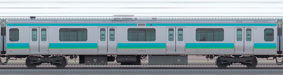 JR東日本E231系モハE230-42山側の側面写真