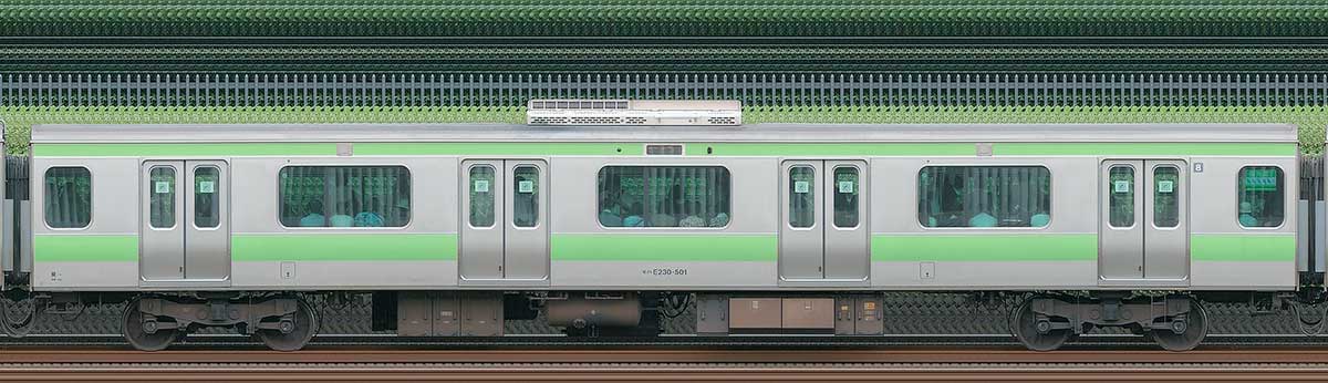 JR東日本E231系モハE230-501山側（東京駅基準）の側面写真