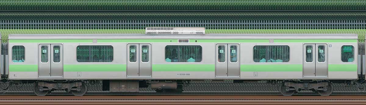 JR東日本E231系モハE230-502山側（東京駅基準）の側面写真