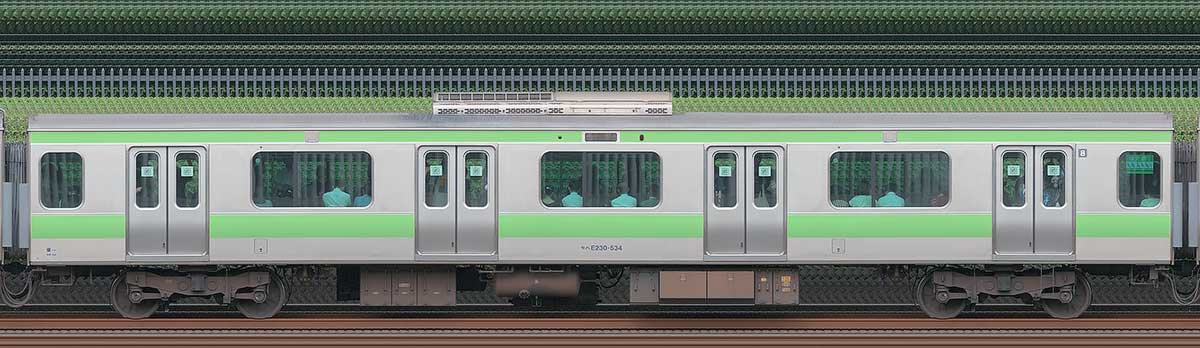 JR東日本E231系モハE230-534山側（東京駅基準）の側面写真