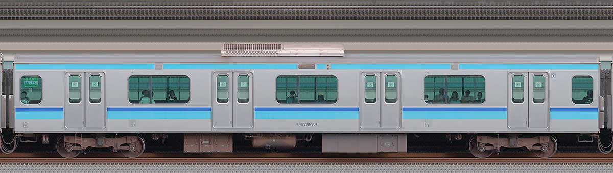 JR東日本E231系モハE230-807山側の側面写真