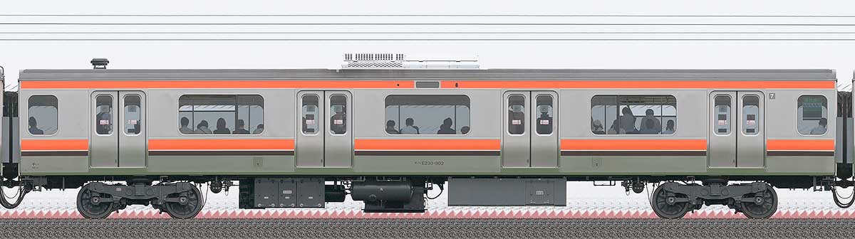 JR東日本E231系900番台モハE230-902山側の側面写真