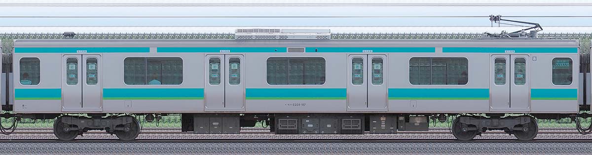 JR東日本E231系モハE231-117山側の側面写真
