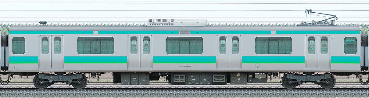 JR東日本E231系モハE231-127山側の側面写真