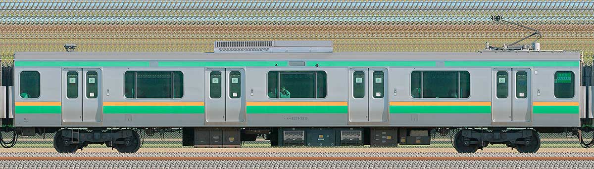 JR東日本E231系モハE231-3515山側の側面写真