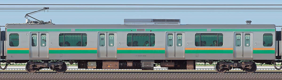JR東日本E231系モハE231-3515海側の側面写真