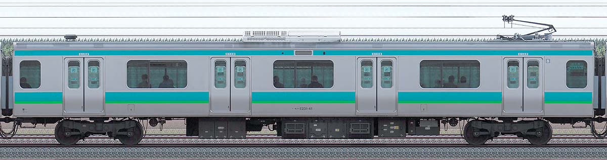 JR東日本E231系モハE231-41山側の側面写真