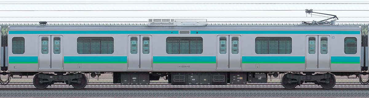 JR東日本E231系モハE231-42山側の側面写真