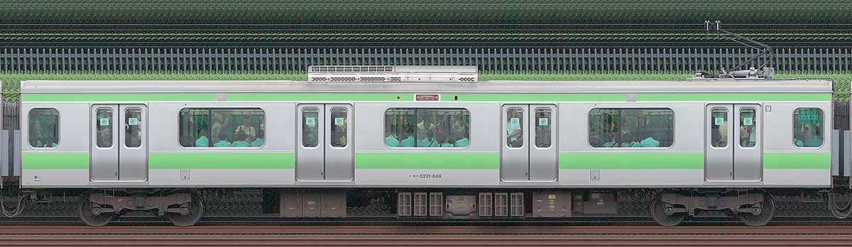 JR東日本E231系モハE231-648山側（東京駅基準）の側面写真