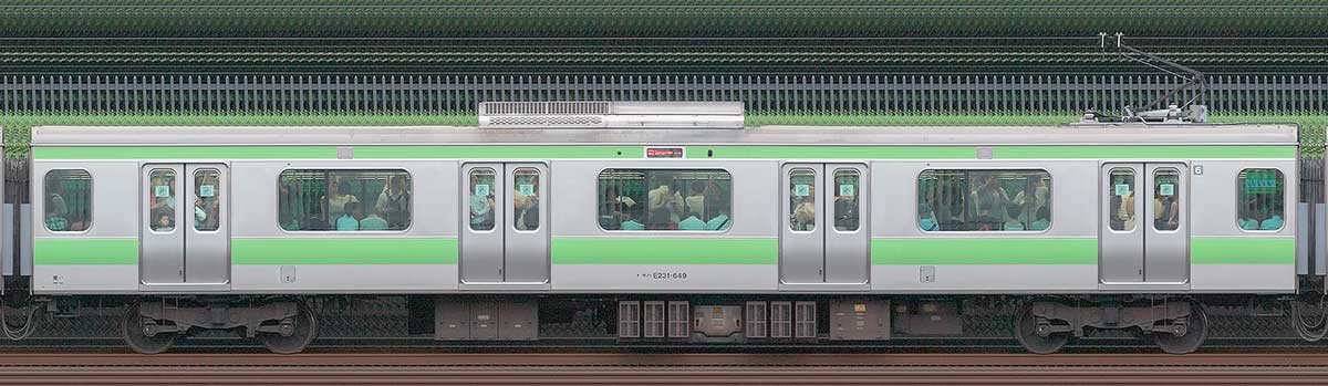 JR東日本E231系モハE231-649山側（東京駅基準）の側面写真