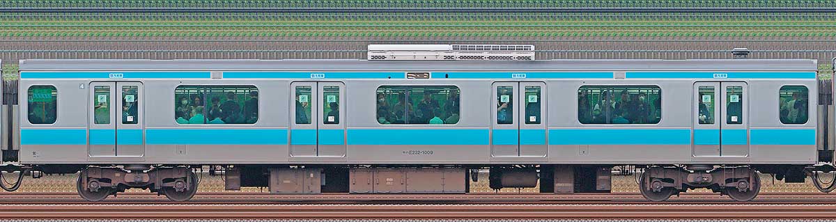 JR東日本E233系1000番台モハE232-1009海側の側面写真