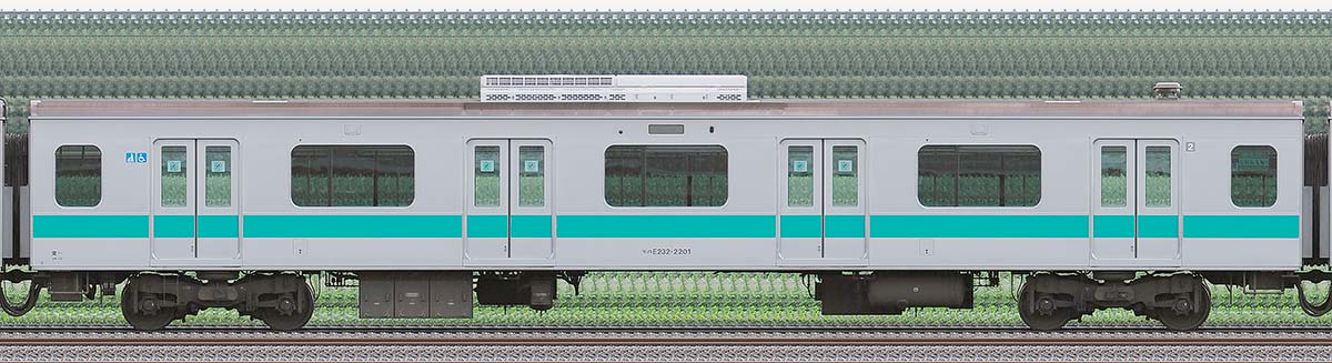 JR東日本E233系2000番台モハE232-2201山側の側面写真