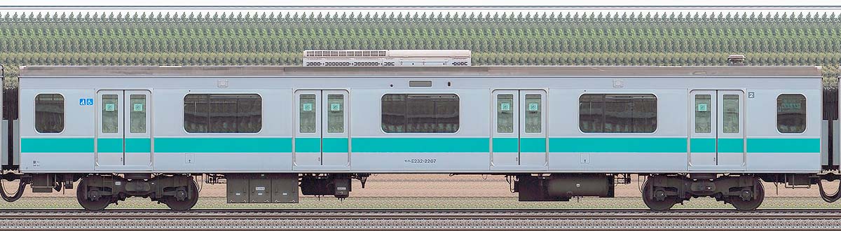 JR東日本E233系2000番台モハE232-2207山側の側面写真