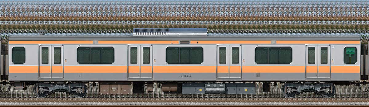 JR東日本E233系モハE232-224山側の側面写真