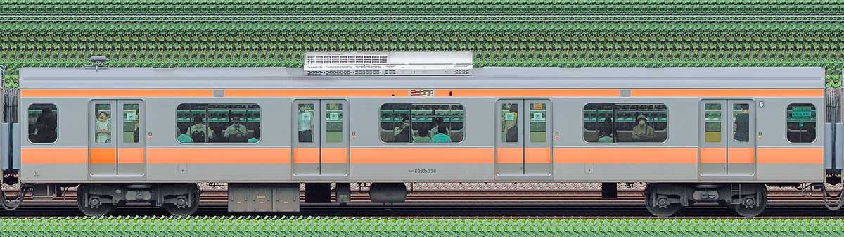 JR東日本E233系モハE232-236山側の側面写真