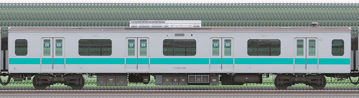 JR東日本E233系2000番台モハE232-2401山側の側面写真