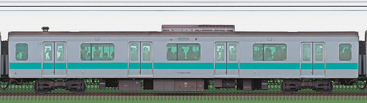 JR東日本E233系2000番台モハE232-2401海側の側面写真