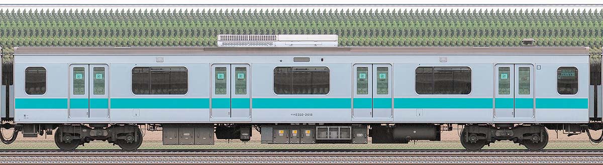 JR東日本E233系2000番台モハE232-2418山側の側面写真