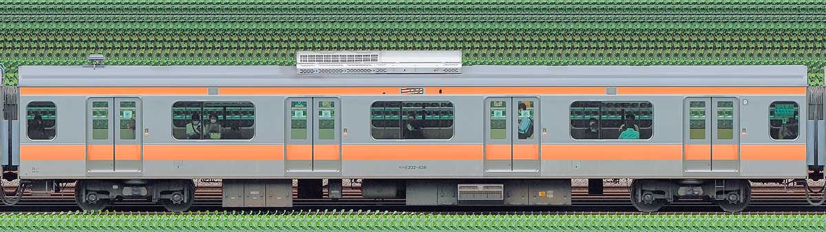 JR東日本E233系モハE232-436山側の側面写真