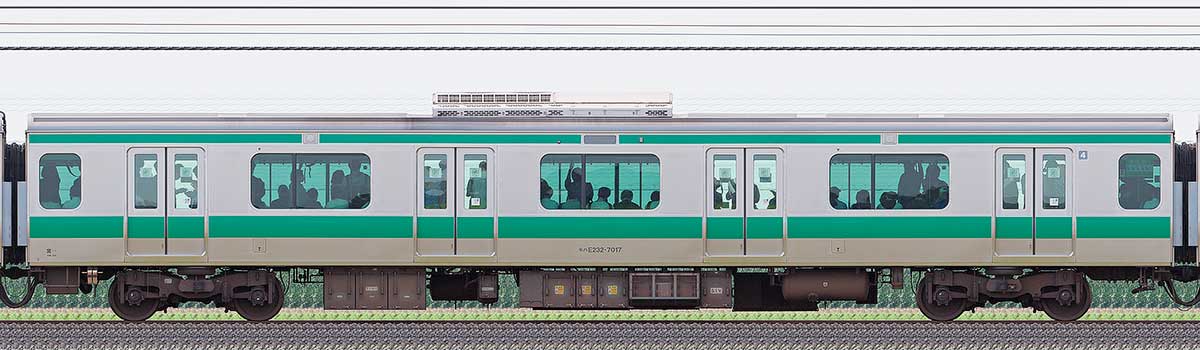 JR東日本E233系7000番台モハE232-7017山側の側面写真