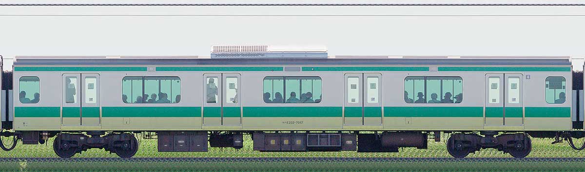 JR東日本E233系7000番台モハE232-7017(2025年)山側の側面写真
