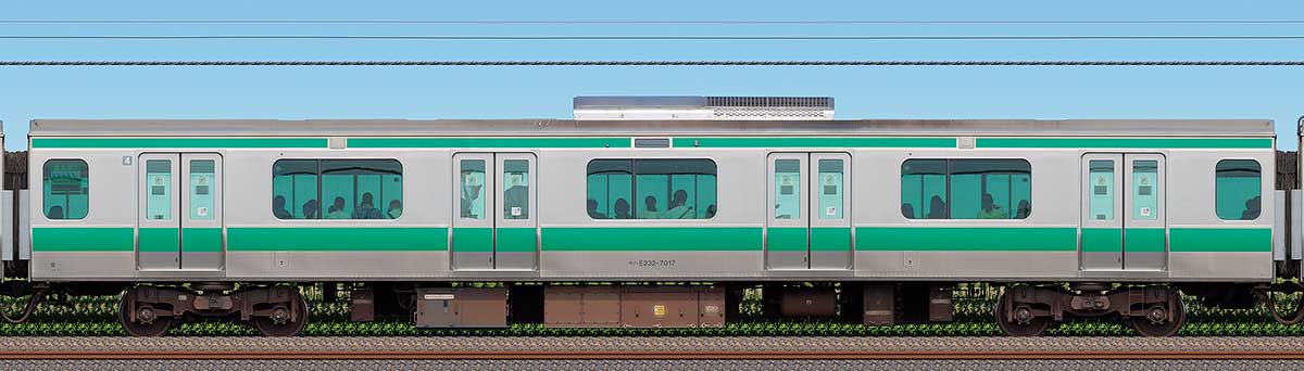 JR東日本E233系7000番台モハE232-7017(2025年)海側の側面写真