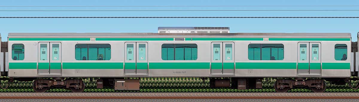 JR東日本E233系7000番台モハE232-7217(2025年)海側の側面写真