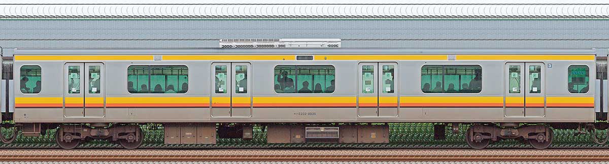 JR東日本E233系8000番台モハE232-8035山側の側面写真