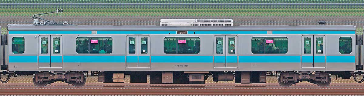 JR東日本E233系1000番台モハE233-1209海側の側面写真