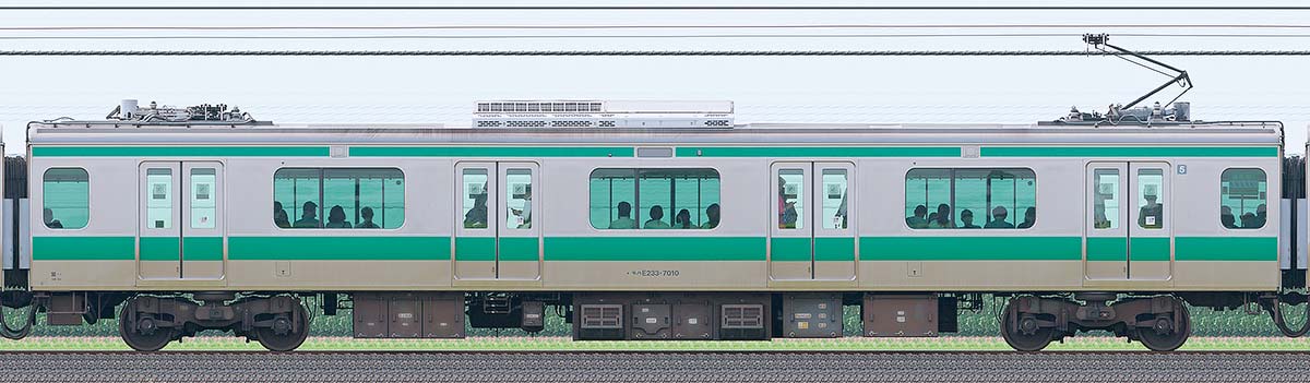 JR東日本E233系モハE233-7010山側の側面写真