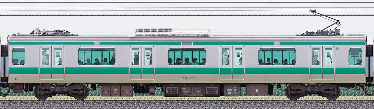 JR東日本E233系モハE233-7017山側の側面写真