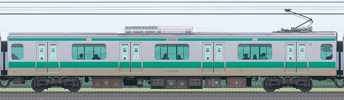 JR東日本E233系モハE233-7210山側の側面写真